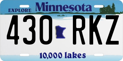 MN license plate 430RKZ