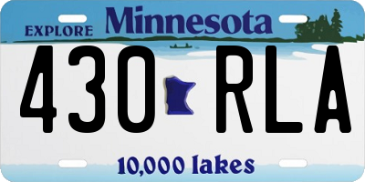 MN license plate 430RLA