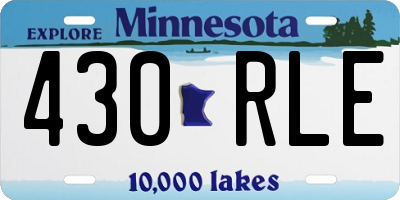MN license plate 430RLE