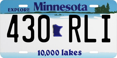 MN license plate 430RLI