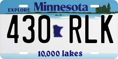 MN license plate 430RLK