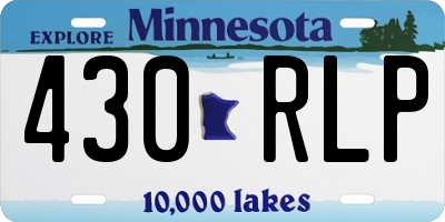 MN license plate 430RLP