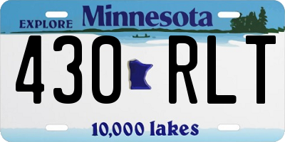 MN license plate 430RLT