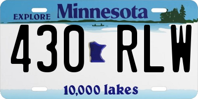 MN license plate 430RLW
