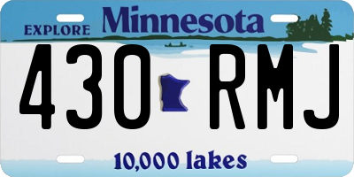 MN license plate 430RMJ