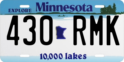 MN license plate 430RMK