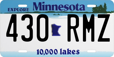 MN license plate 430RMZ