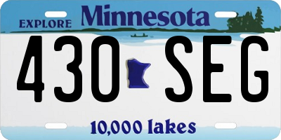 MN license plate 430SEG