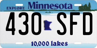 MN license plate 430SFD