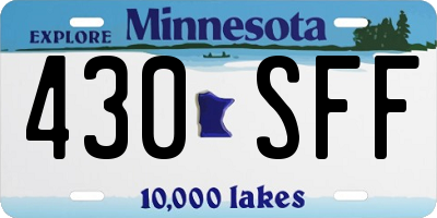 MN license plate 430SFF