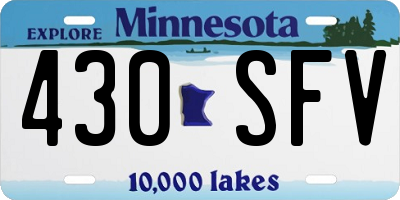 MN license plate 430SFV