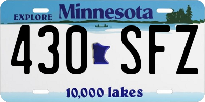 MN license plate 430SFZ