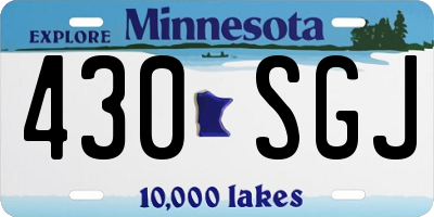 MN license plate 430SGJ