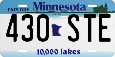 MN license plate 430STE