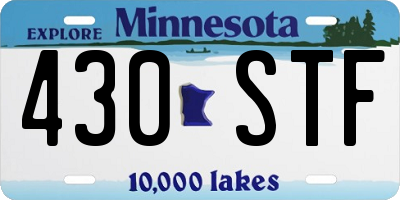 MN license plate 430STF