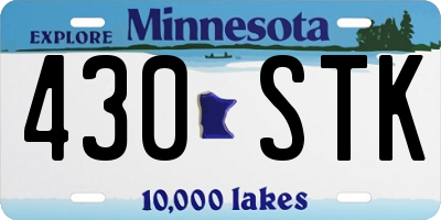 MN license plate 430STK