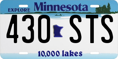 MN license plate 430STS