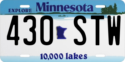 MN license plate 430STW