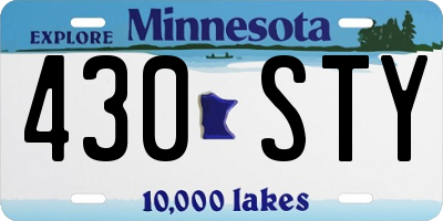 MN license plate 430STY