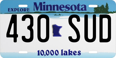 MN license plate 430SUD