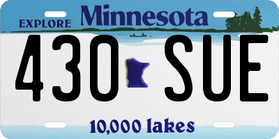 MN license plate 430SUE