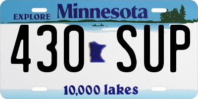 MN license plate 430SUP