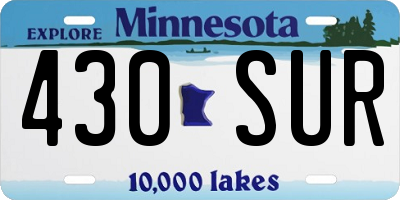 MN license plate 430SUR