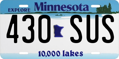 MN license plate 430SUS