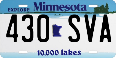 MN license plate 430SVA