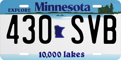 MN license plate 430SVB