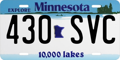 MN license plate 430SVC