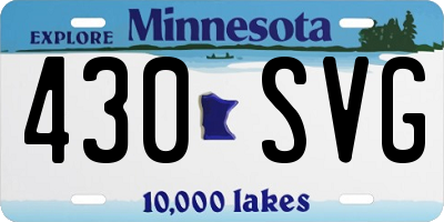 MN license plate 430SVG
