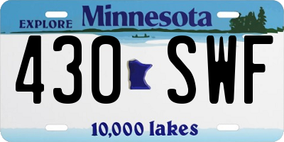 MN license plate 430SWF