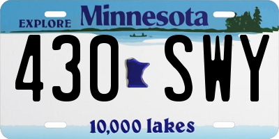 MN license plate 430SWY