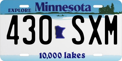 MN license plate 430SXM
