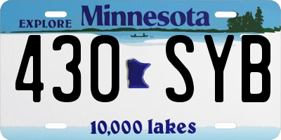 MN license plate 430SYB