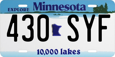 MN license plate 430SYF