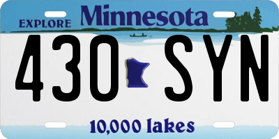 MN license plate 430SYN