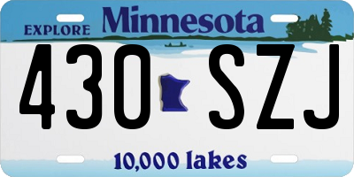 MN license plate 430SZJ
