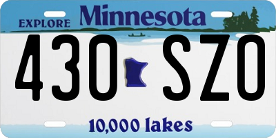 MN license plate 430SZO