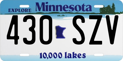 MN license plate 430SZV