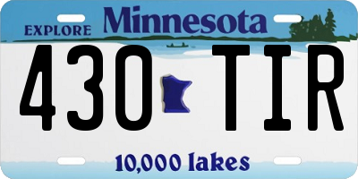 MN license plate 430TIR