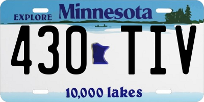 MN license plate 430TIV