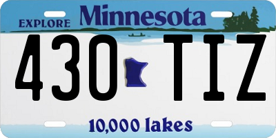 MN license plate 430TIZ