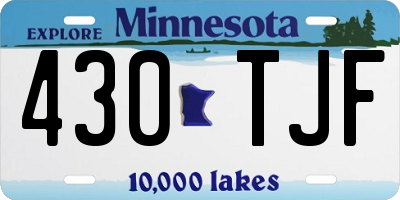 MN license plate 430TJF