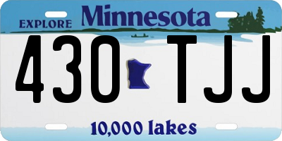 MN license plate 430TJJ