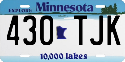 MN license plate 430TJK
