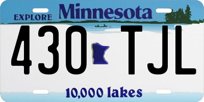 MN license plate 430TJL