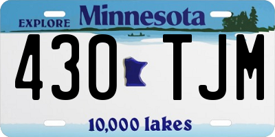 MN license plate 430TJM