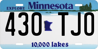 MN license plate 430TJO
